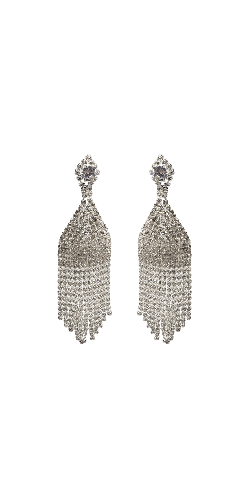 Multi Strand Rhinestone Dome Earrings - Camille La Vie