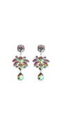 silver/one size/ Camille La Vie/Chunky Cluster Iridescent Double Drop Earrings /front