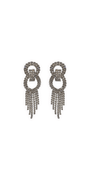  silver/one size/Camille La Vie/Rhinestone Interlock Multi Strand Earrings /front