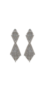 silver/one size/ Camille La Vie/Iridescent Double Diamond Rhinestone Duster Earrings/front