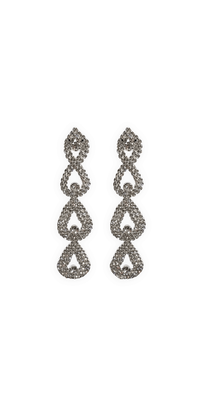silver/one size/Camille La Vie/Rhinestone Multi Drop Earrings /front