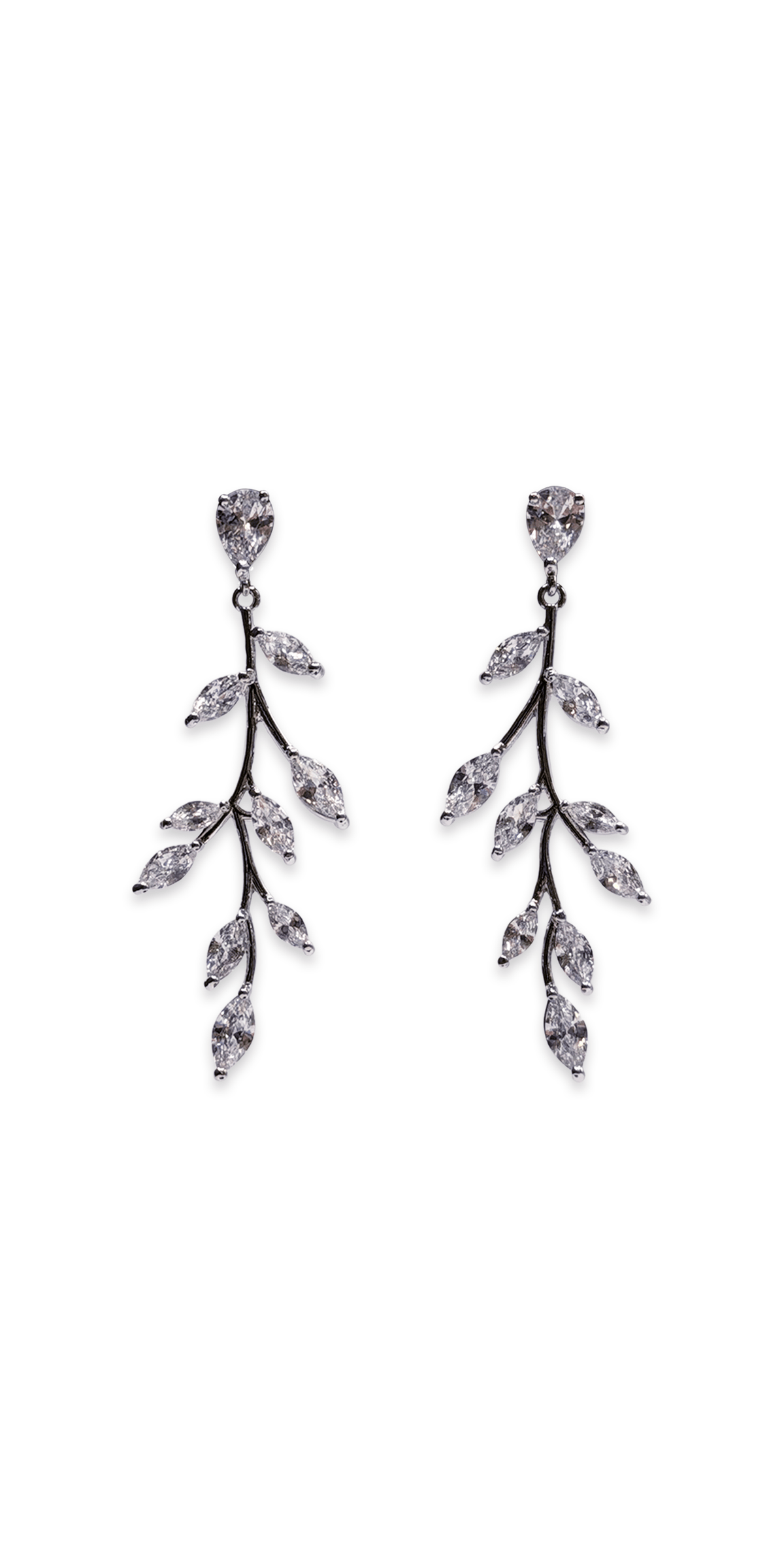 Camille La Vie Rhinestone Multi Branch Drop Earrings silver