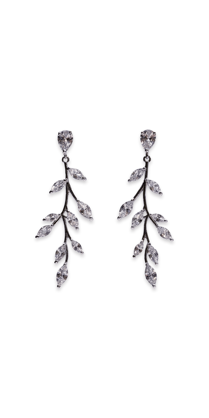 Camille La Vie Rhinestone Multi Branch Drop Earrings silver