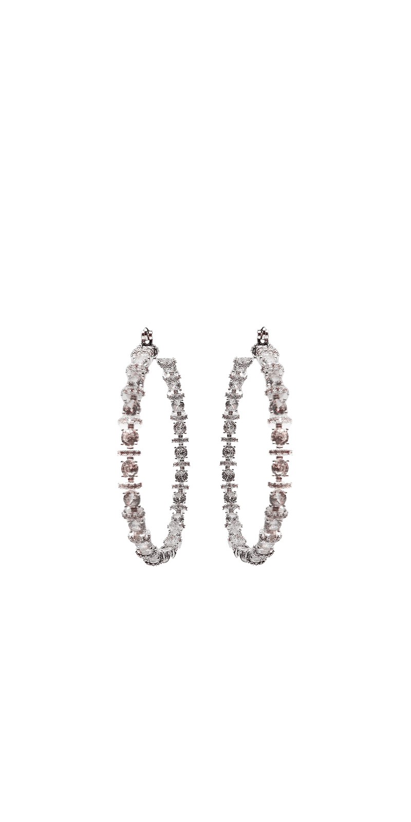 silver/one size/Camille La Vie/Large Cubic Zirconia Hoop Earrings /front