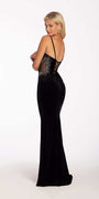 Velvet Sweetheart Slip Dress with Crystal Stones - Camille La Vie