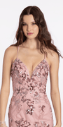 Strappy Back Sweetheart Floral Mesh Trumpet Dress with Godets - Camille La Vie