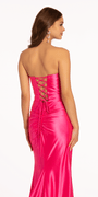 Stretch Satin Beaded Sweetheart Trumpet Dress - Camille La Vie