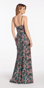 Plunge Sequin Patchwork Column Dress - Camille La Vie