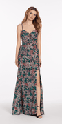 Plunge Sequin Patchwork Column Dress - Camille La Vie