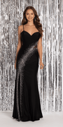 Sweetheart Jersey Column Dress with Crystal Heat Set Stones - Camille La Vie