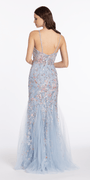 3 D Cherry Blossom Mesh Mermaid Dress Godets - Camille La Vie