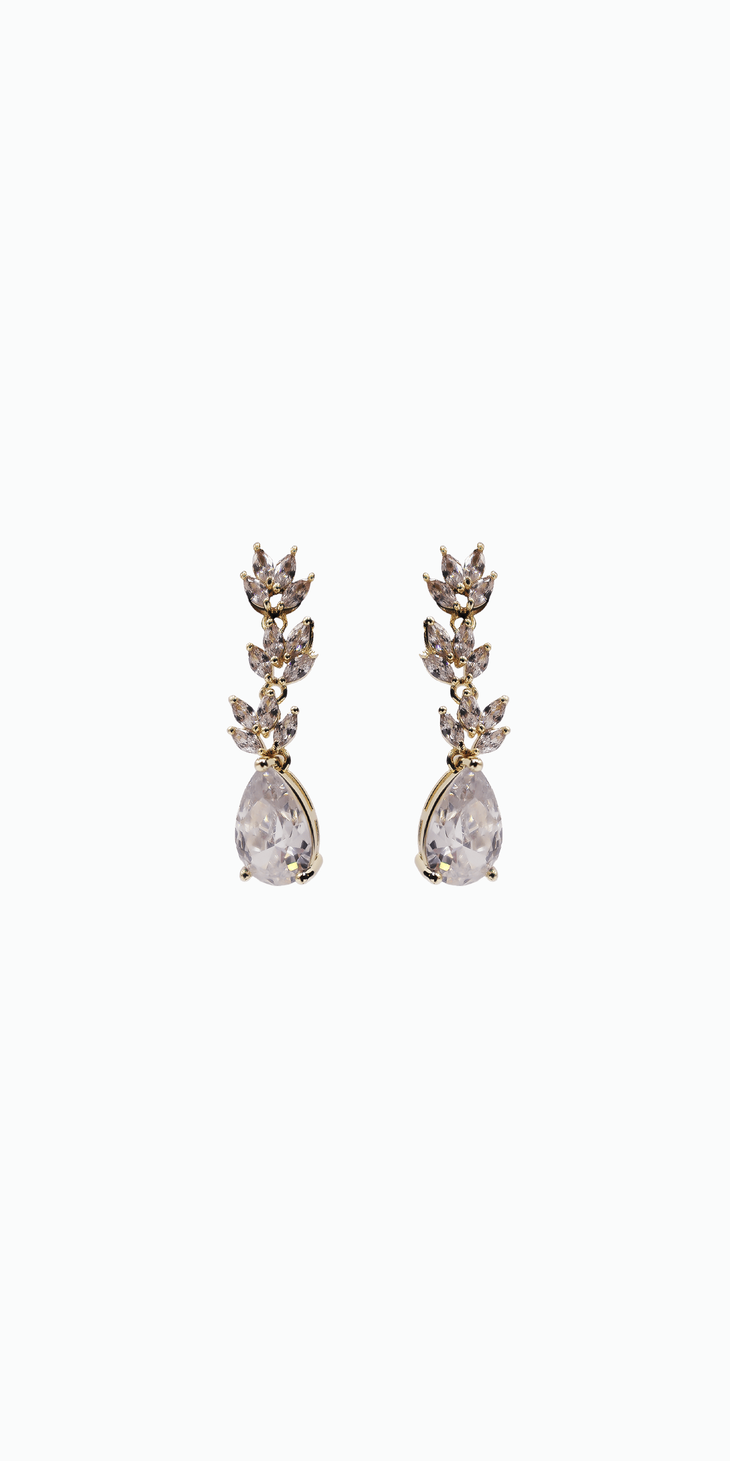 gold/one size/ Camille La Vie/Multi Stone Teardrop Earrings /front