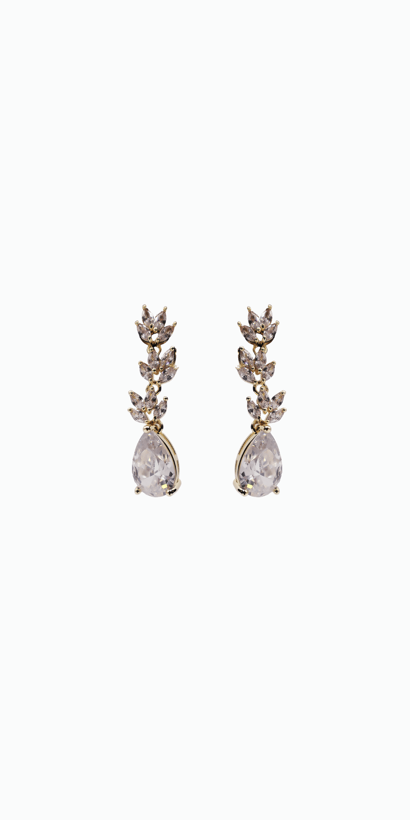 gold/one size/ Camille La Vie/Multi Stone Teardrop Earrings /front