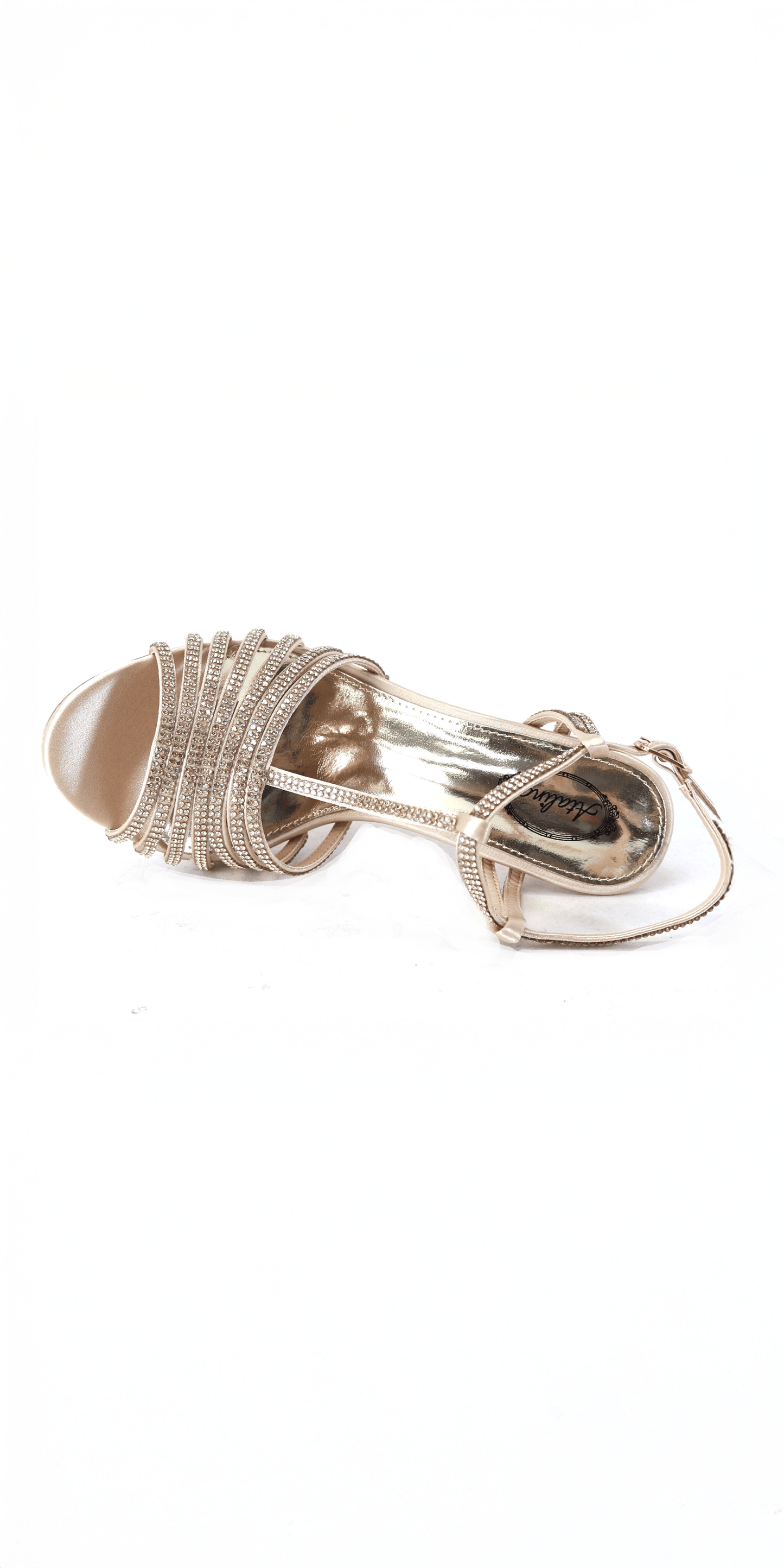 nude/size/6/Camille La Vie/Satin Rhinestone Strappy High Heel Sandal /side alt