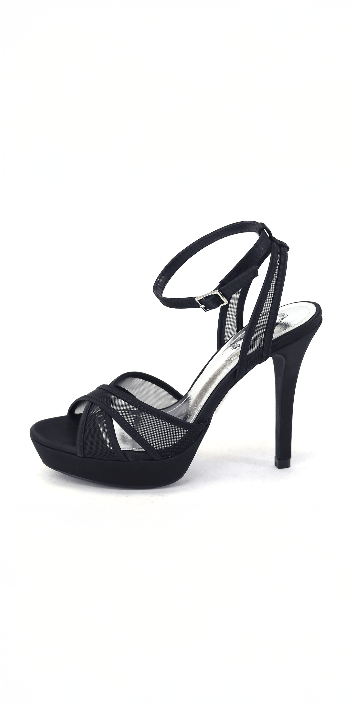 black/size/ 6/ Camille La Vie/Mesh Satin Criss Cross Strap Platform Stiletto Sandal/side alt