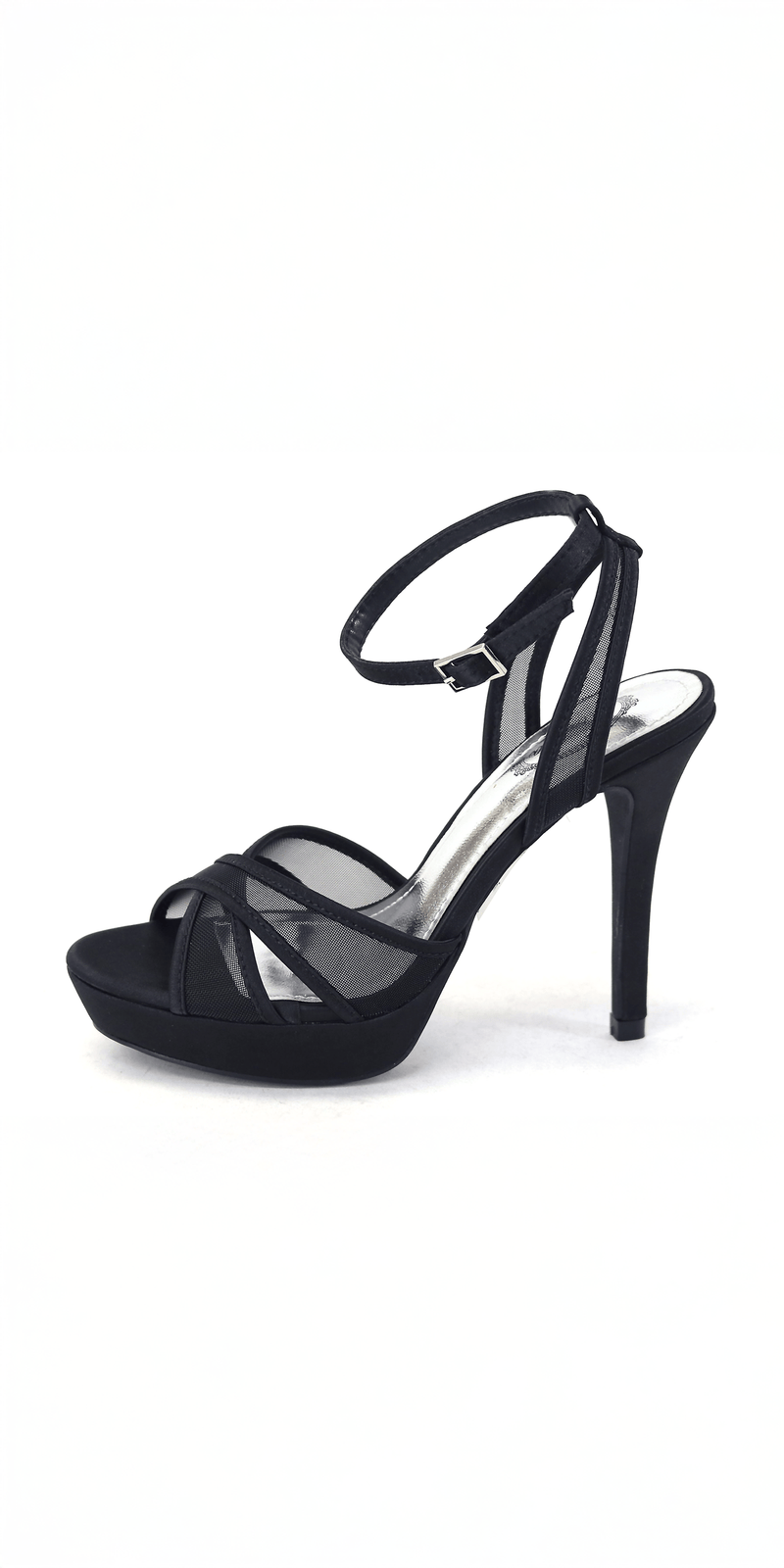 black/size/ 6/ Camille La Vie/Mesh Satin Criss Cross Strap Platform Stiletto Sandal/side alt