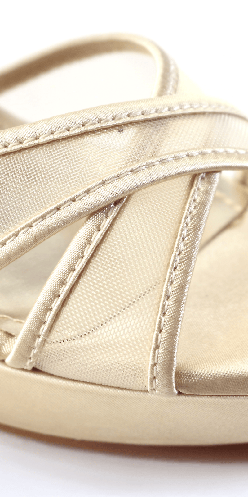 nude/size/ 6/ Camille La Vie/Mesh Satin Criss Cross Strap Platform Stiletto Sandal/close up